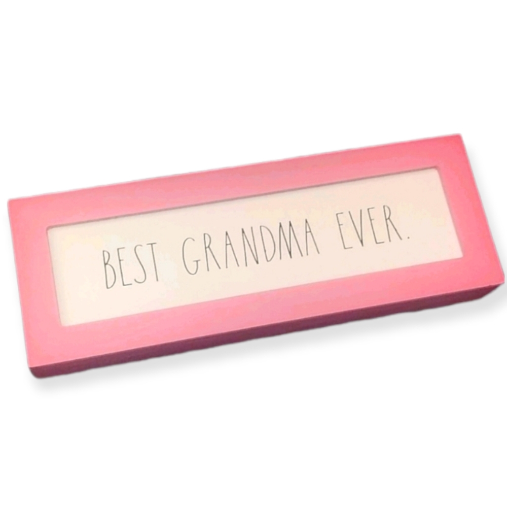 RAE DUNN pink wooden Best Grandma Ever farmhouse Sign